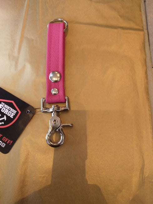Leather Keychain - Pink